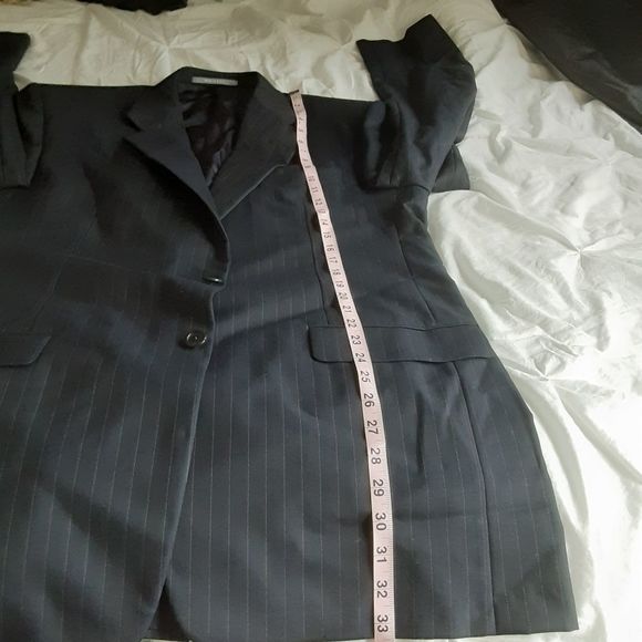 Hicky Freeman Lora Piana made in the USA black gray stripe 2 button sport coat - Picture 7 of 13